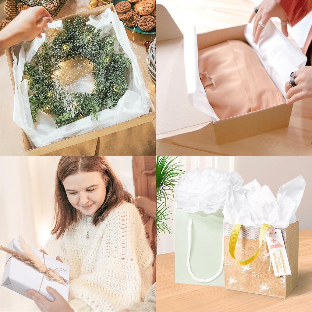 1000 Sheets White Tissue Paper Bulk, 15x20 White Tissue Paper for Gift Bags