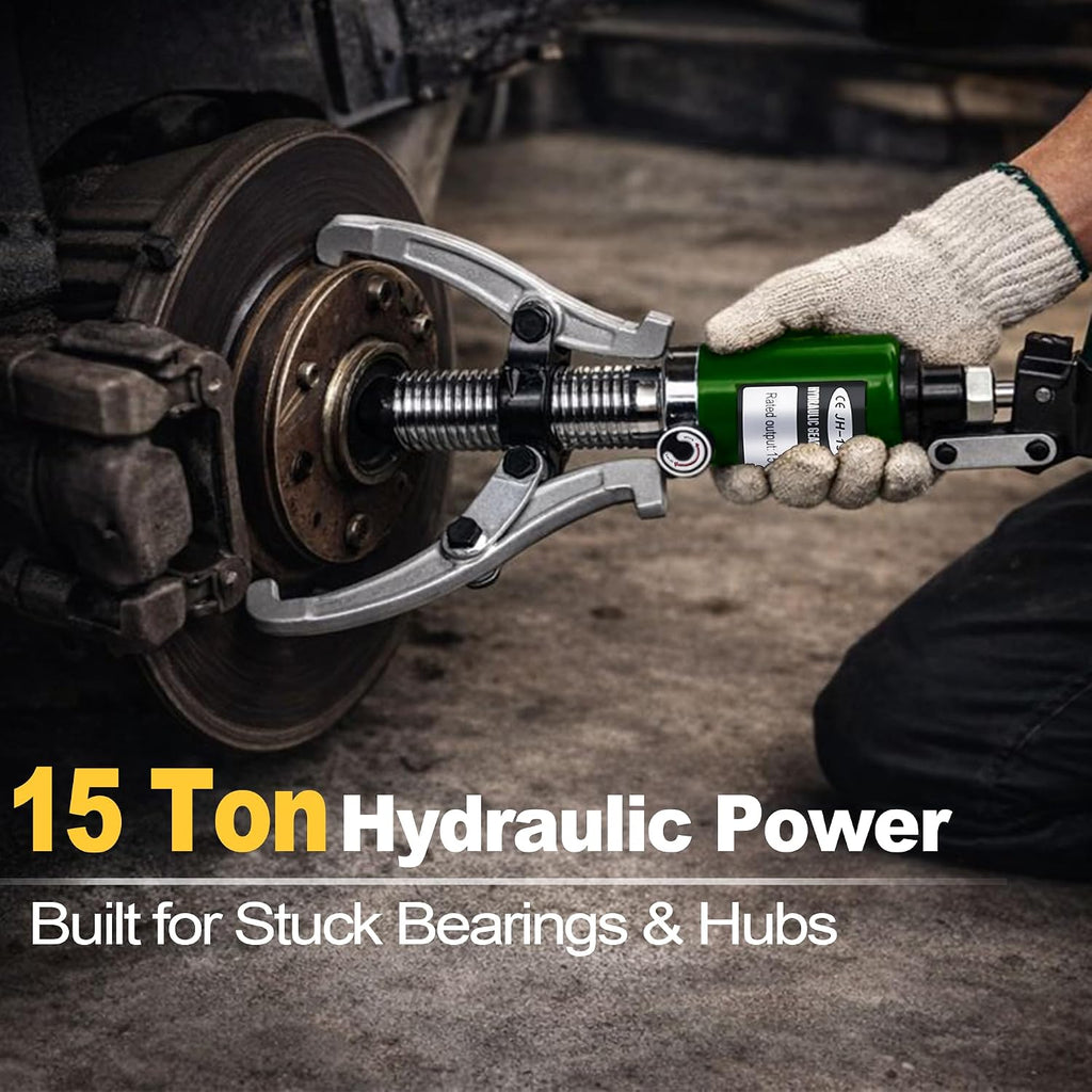 15-Ton Hydraulic Gear Puller with 2 & 3 Jaw 12" Reach