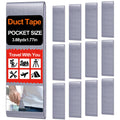 12 Pcs 1.77" x10 ft Travel Duct Tape Mini Pocket Size Roll, Silver