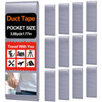 12 Pcs 1.77" x10 ft Travel Duct Tape Mini Pocket Size Roll, Silver