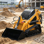 Mini Skid Steer Loader Stand-On Compact Track Loader Front Bucket Loader with All Terrain Track System for Digging
