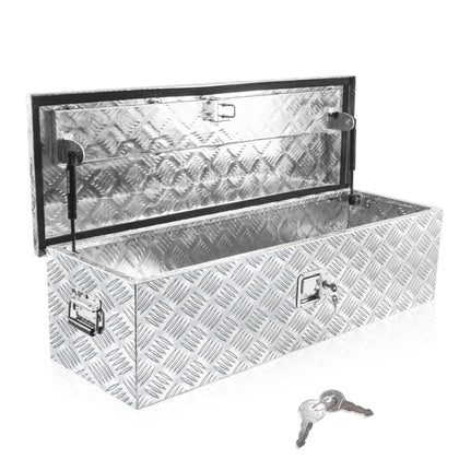 39x13x10 Inch Aluminum Truck Tool Box Heavy Duty Pickup Storage Box Underbody Truck Box Diamond Plate Toolboxes with