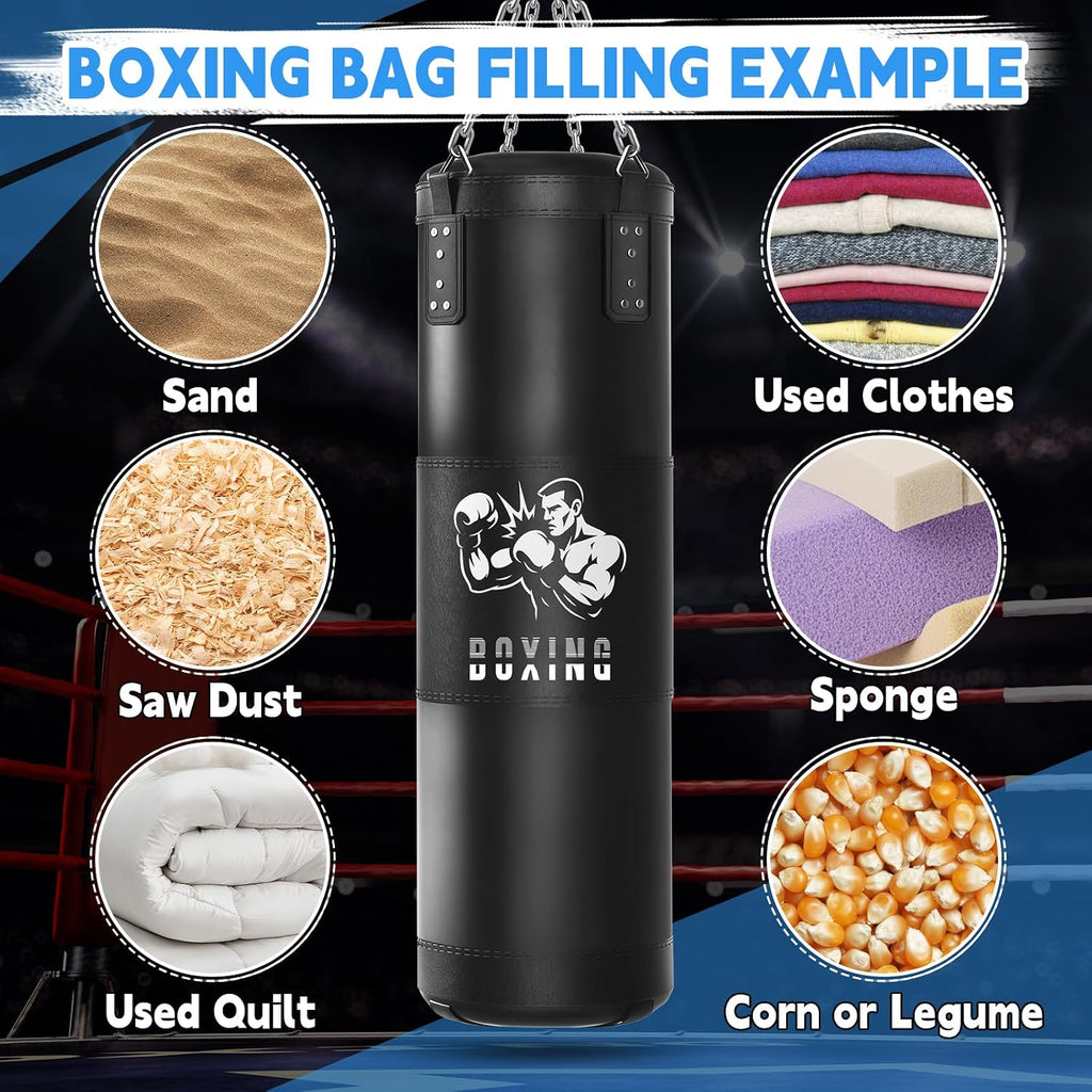 Punching Bag for Adults, 4FT Hanging Heavy Boxing Bag Set with Boxing Gloves for MMA Karate Kickboxing Muay Thai