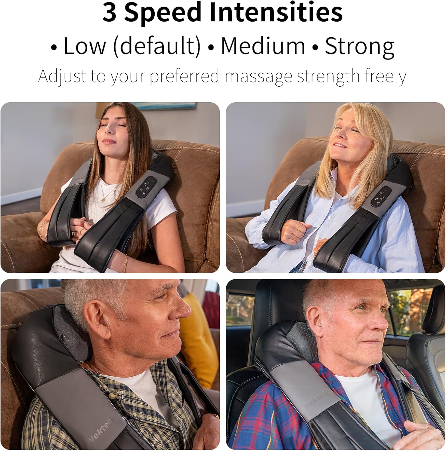Shiatsu Neck Massager with Heat for Pain Relief Deep Tissue, 2026 Upgraded 3D Back Shoulder Kneading Massage Pillow