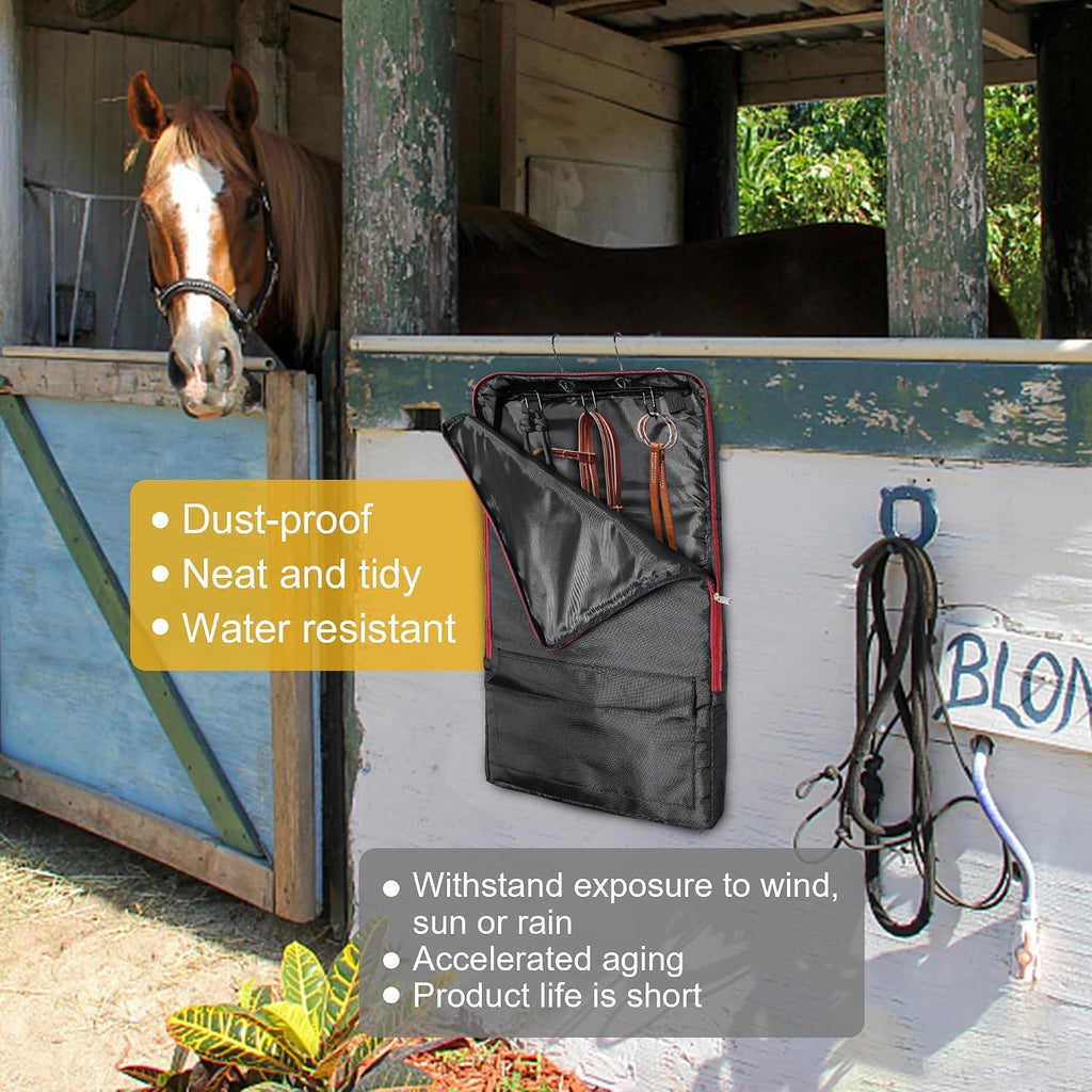 Horse Bridle Bag,Bridle/Halter Bag with 3 Prong Tack Rack