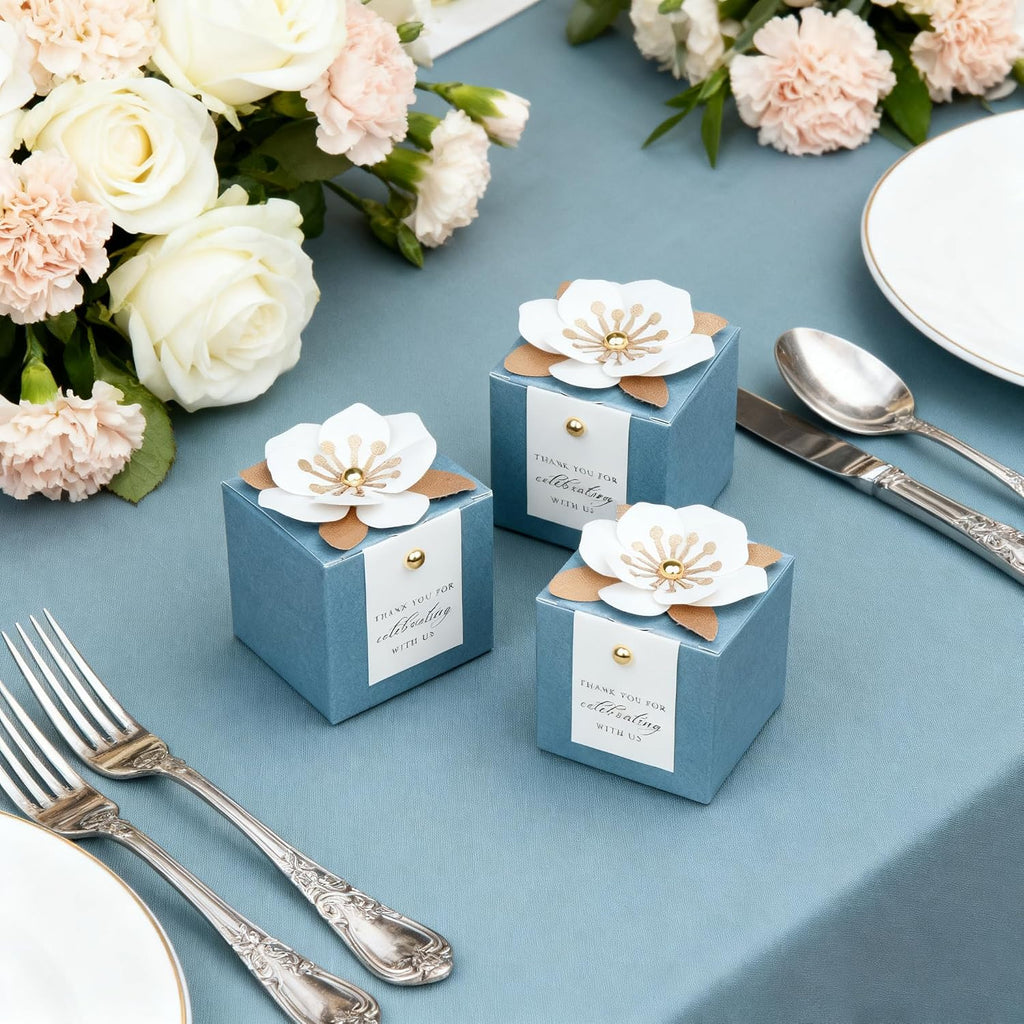 20 PCS Favor Boxes, Dusty Blue Candy Boxes 2.55x2.55x2.55