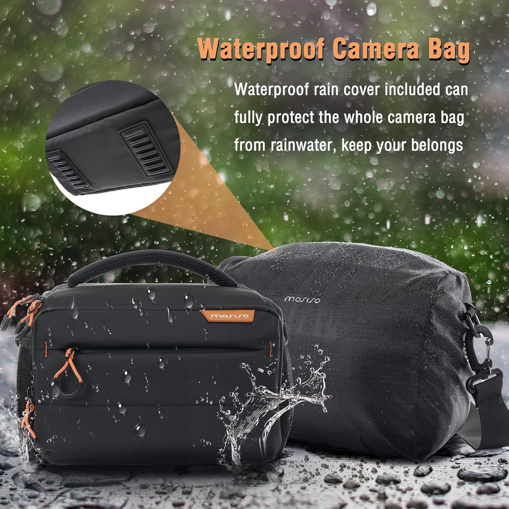 Small Camera Bag for Photographers, Camera Shoulder Bags, Black | DSLR/SLR/Mirrorless Cameras,Waterproof Crossbody