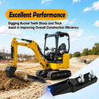 6 Pcs Digging Bucket Teeth with Flex Pins Kit Aperture 0.39in