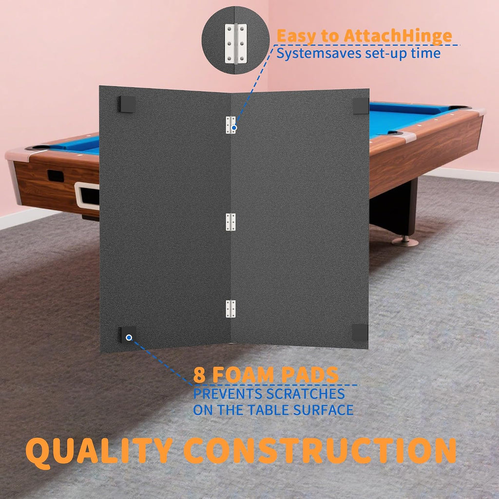 8ft x 4ft Foldable Ping Pong Table Topper for Pool Table, Professional Table Tennis Conversion Top with Net & Premium