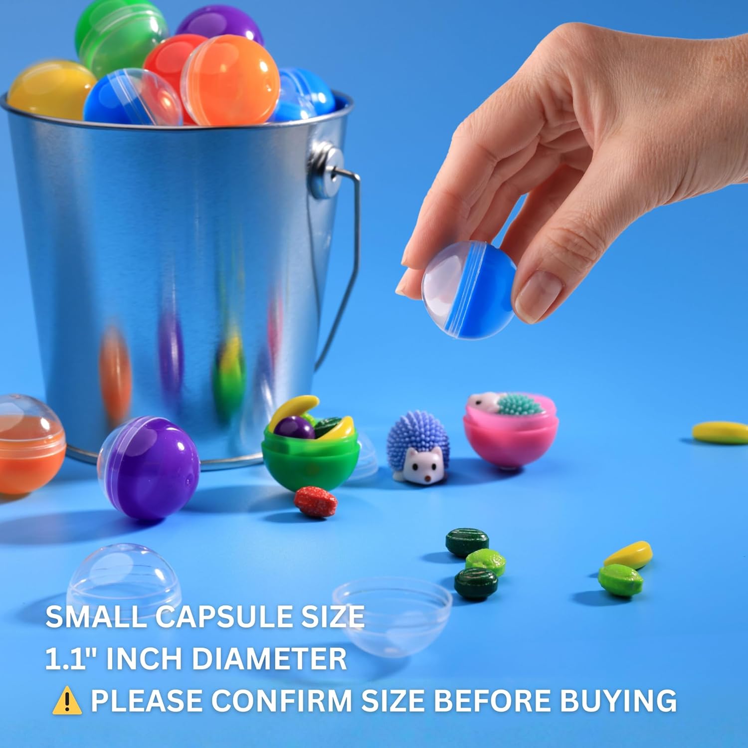 Capsule Vending Machine - Small Round Capsules Empty 50 pcs 1.1 inch (28mm) - Capsules Bulk Party Favors Containers