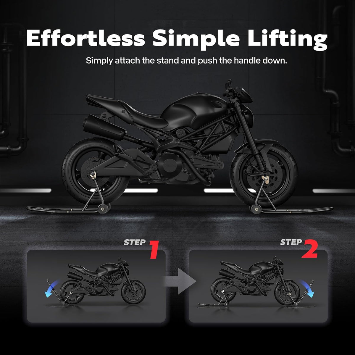 Universal Motorcycle Stands 882 Lbs Capacity,Black