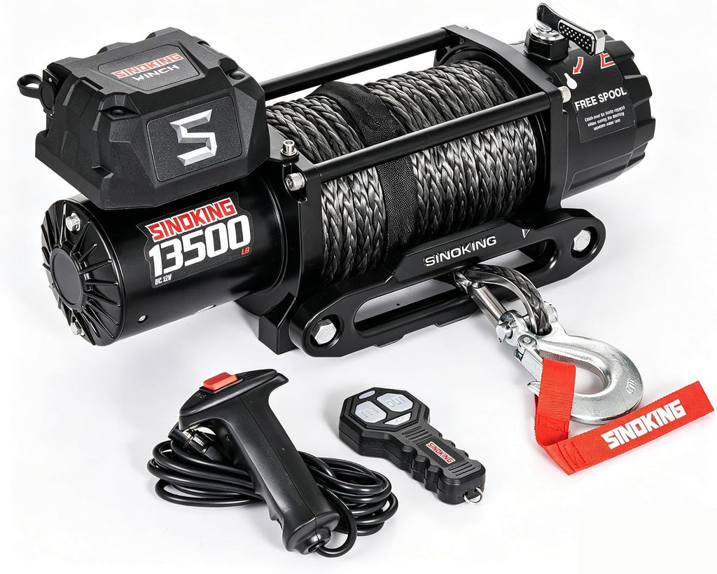 13500 lb Electric Winch for Jeep, Truck, SUV, Trailer Winch & Boat Winch – Heavy Duty Synthetic Rope 12V Winch