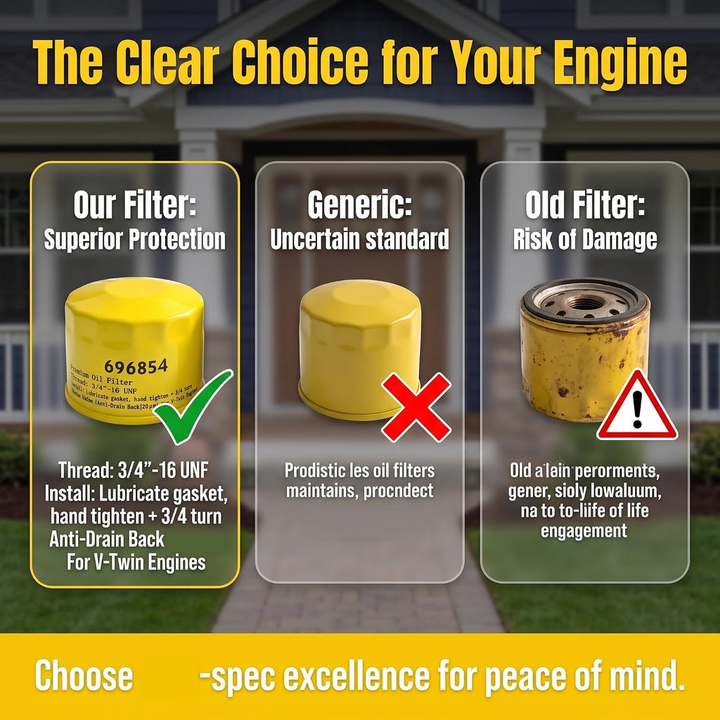 3‑Pack 696854 Oil Filter Compatible with Briggs & Stratton 492932S 795890