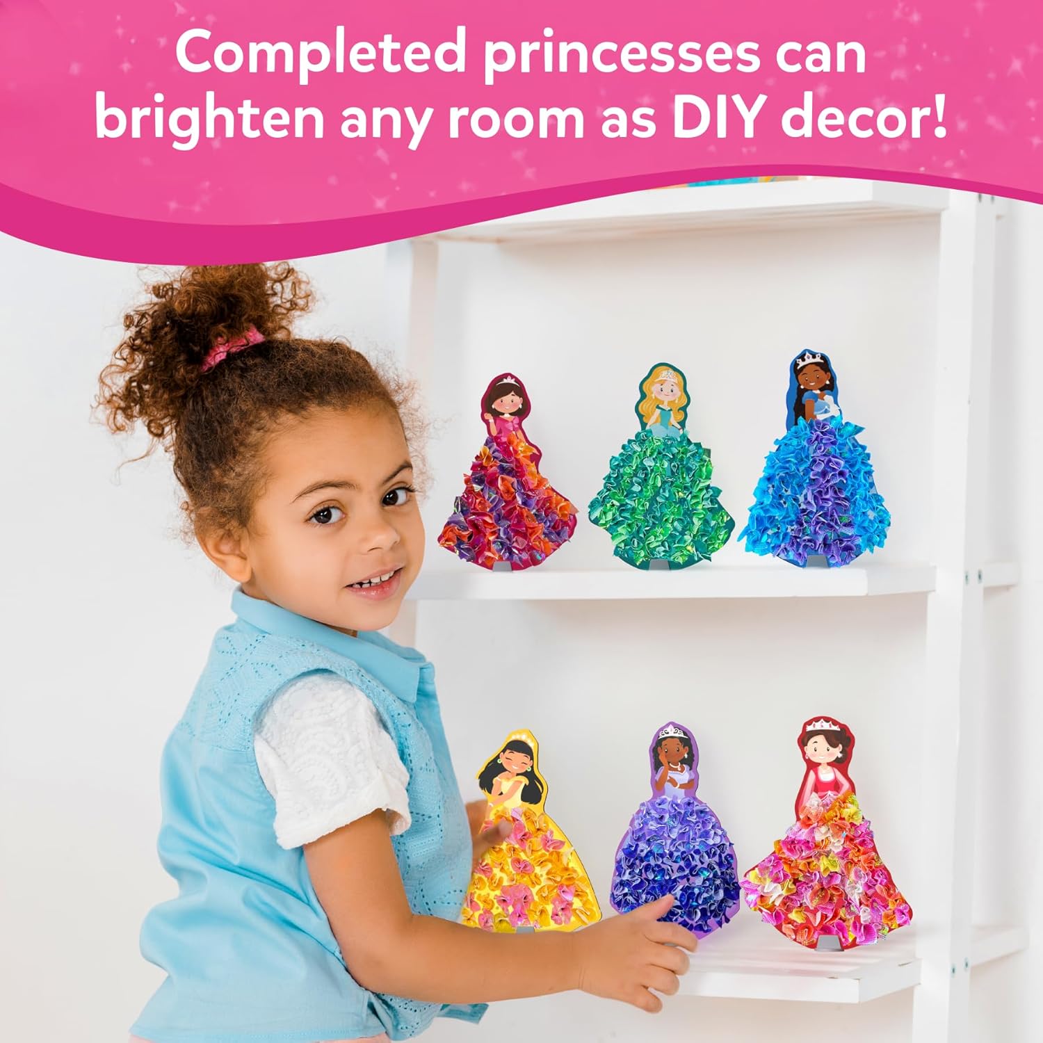 Poke-in Art – Magical Princesses, Wood Craft Kit, Gift for Kids | DIY Mess-Free Fun, Fine Motor Skills, Screen-Free