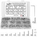 211Pcs Metric M6 Button Head Hex Socket Cap Screws Assortment Kit, M6x 8/10/12/16/20/25/30/40mm Internal Hex Drive Allen Bolts Nuts and Washers Set, 304 Stainless Steel, Fully Threaded, Pitch: 1.0mm