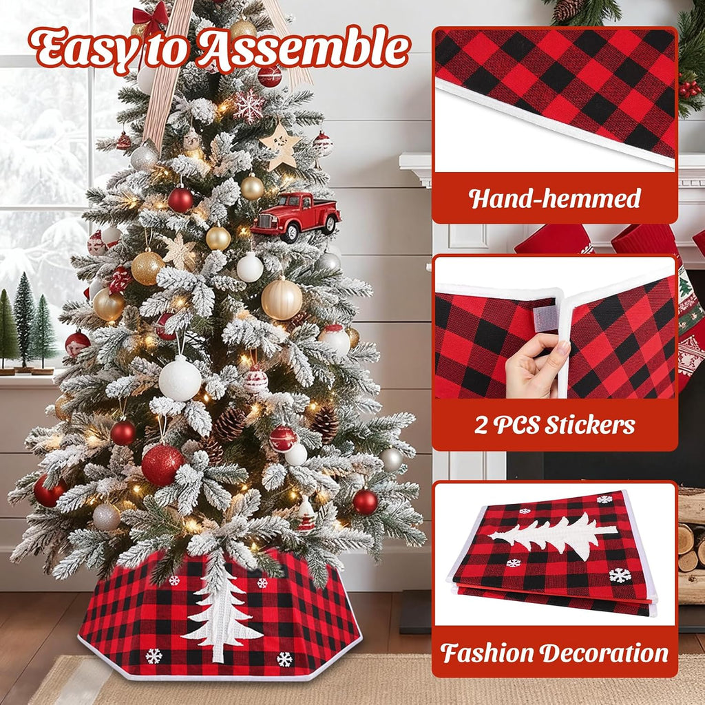 Christmas Tree Collar, 26’’ Christmas Tree Skirt Decorations Stand, Foldable Willow Skirt Ring for Artificial Trees