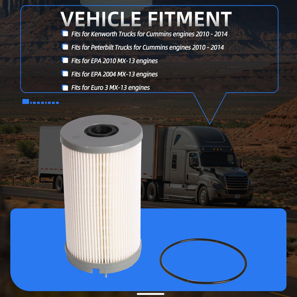 Loautong 4 Pack K37-1004 Fuel Filter Fits for Peterbilt for Paccar MX13