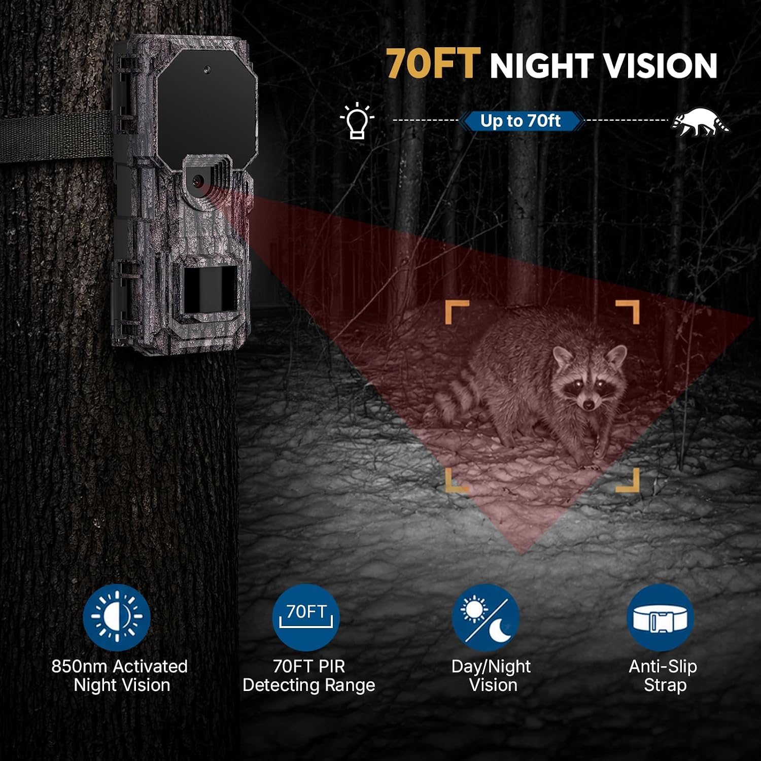 36MP 2K Mini Trail Camera with Secure Mounting, IP66 Waterproof | Game Camera with 0.1s Fast Trigger, Night Vision