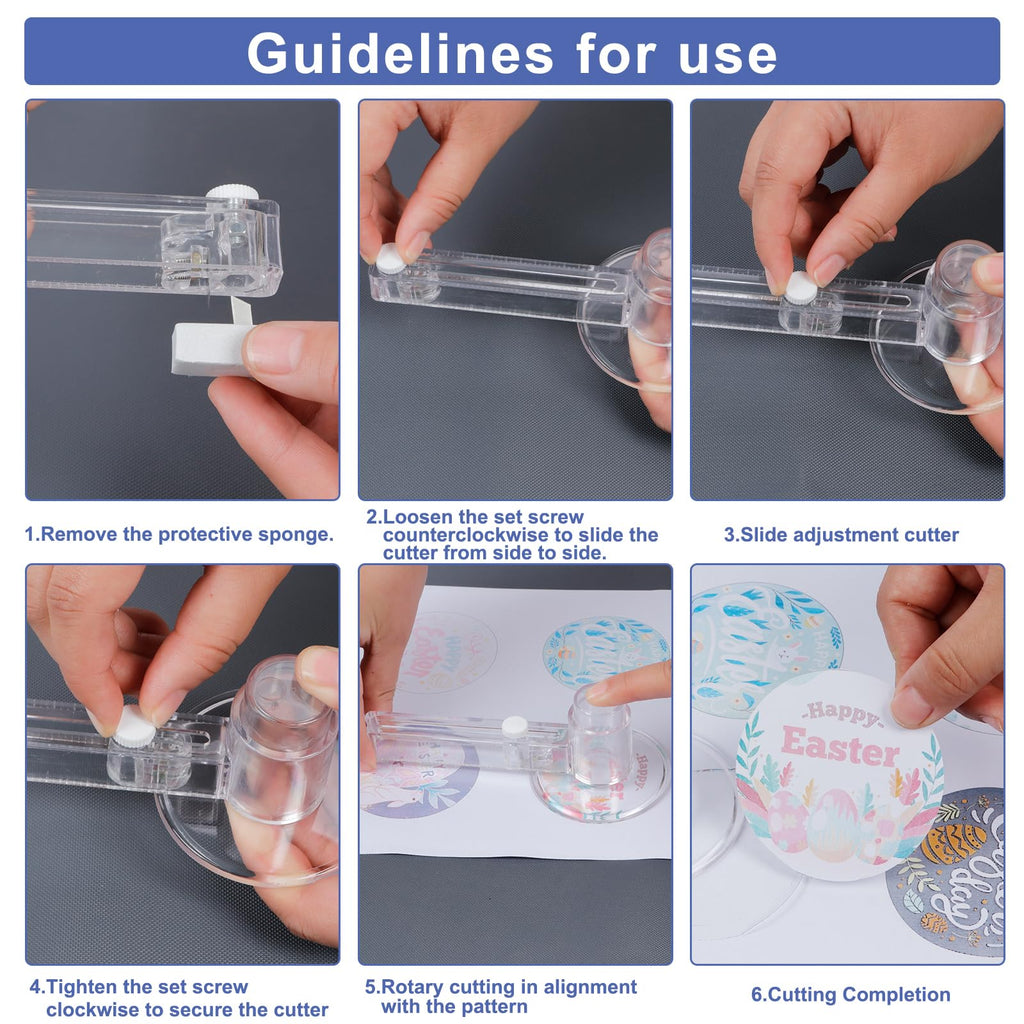 58mm/2.25 Inch Clear Circle Cutter Button Maker Tools, Adjustable Multi-Size Badge Making Round Cutting Tool, Cutting