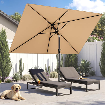 6.6 x 10 ft Rectangular Patio Umbrella Rectangle Umbrella Outdoor Patio, Large Outdoor Umbrellas for Patio Table with