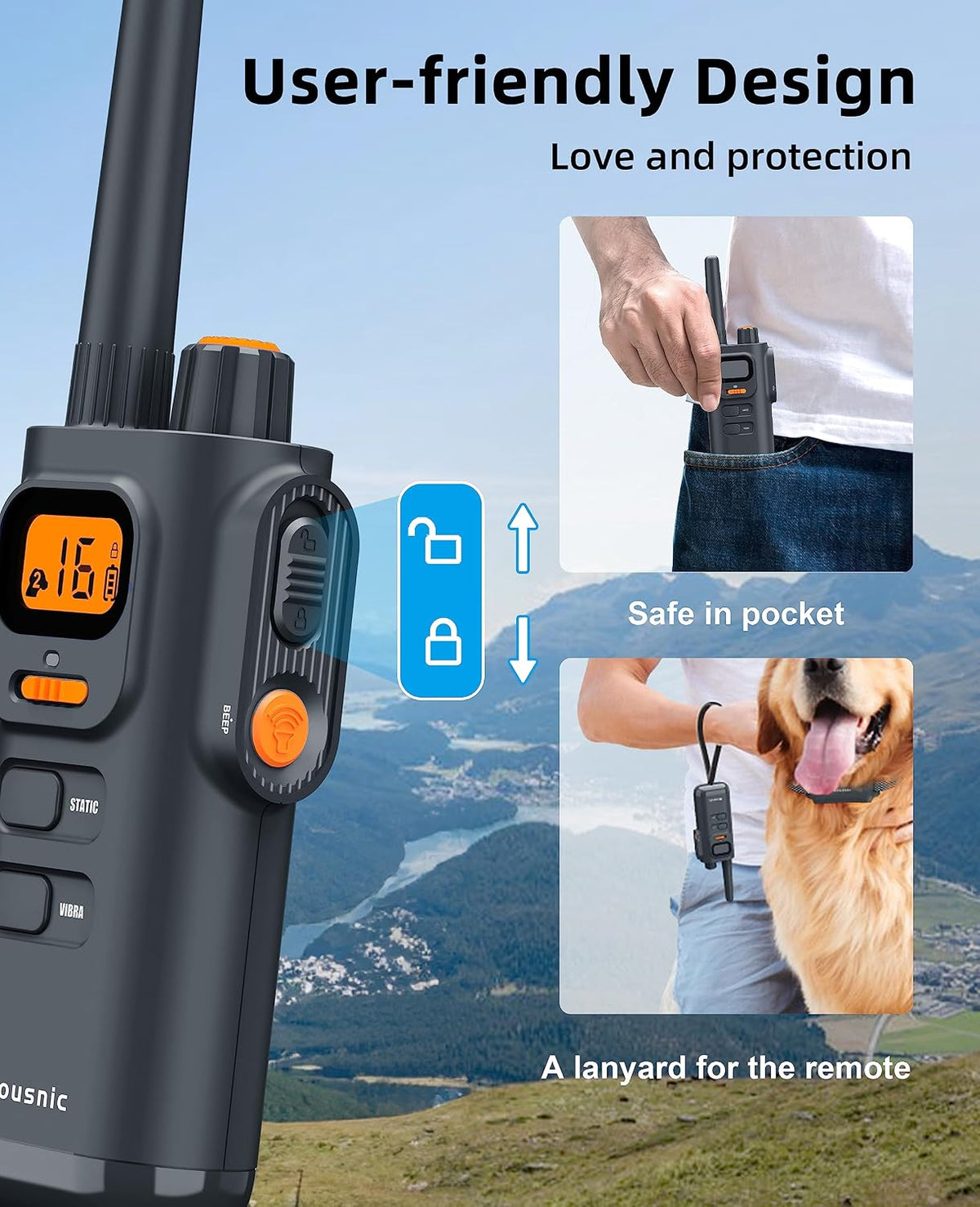 Dog Shock Collar with Remote - [New Edition] 4000FT Dog Training Collar for Large Medium Small Dogs (8-120lbs)