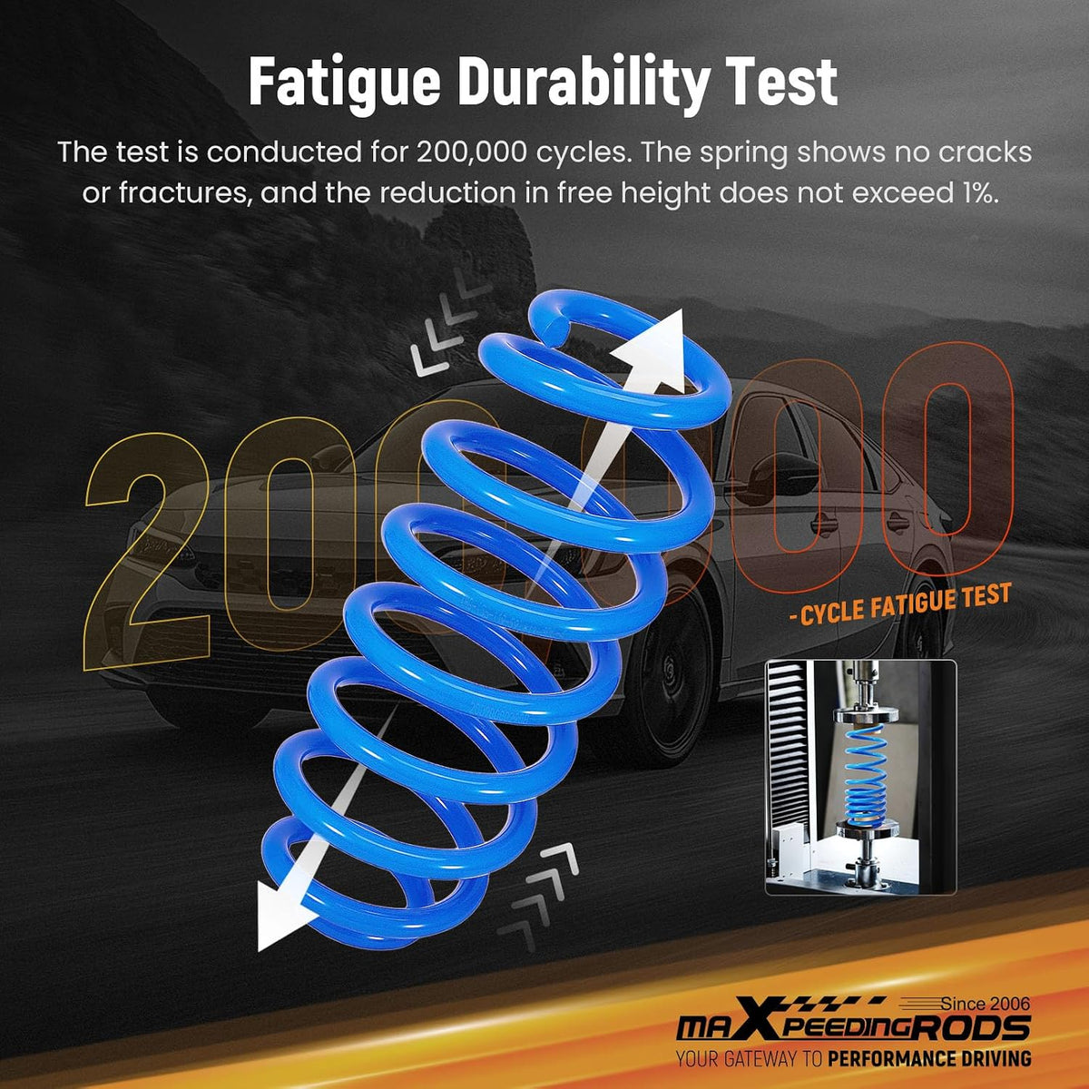 maXpeedingrods Lowering Springs for Toyota Camry FWD 2018-2024, SAE 9254 Cold-Wound Steel 2.0" Lowering Coil Springs, Blue