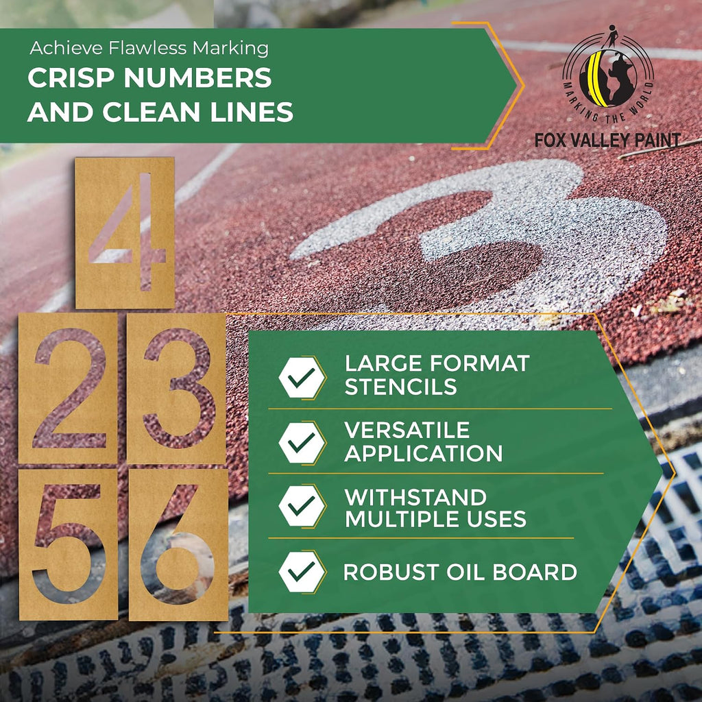 Large Number Stencil Set 8-Piece 32"x18" Oil Board