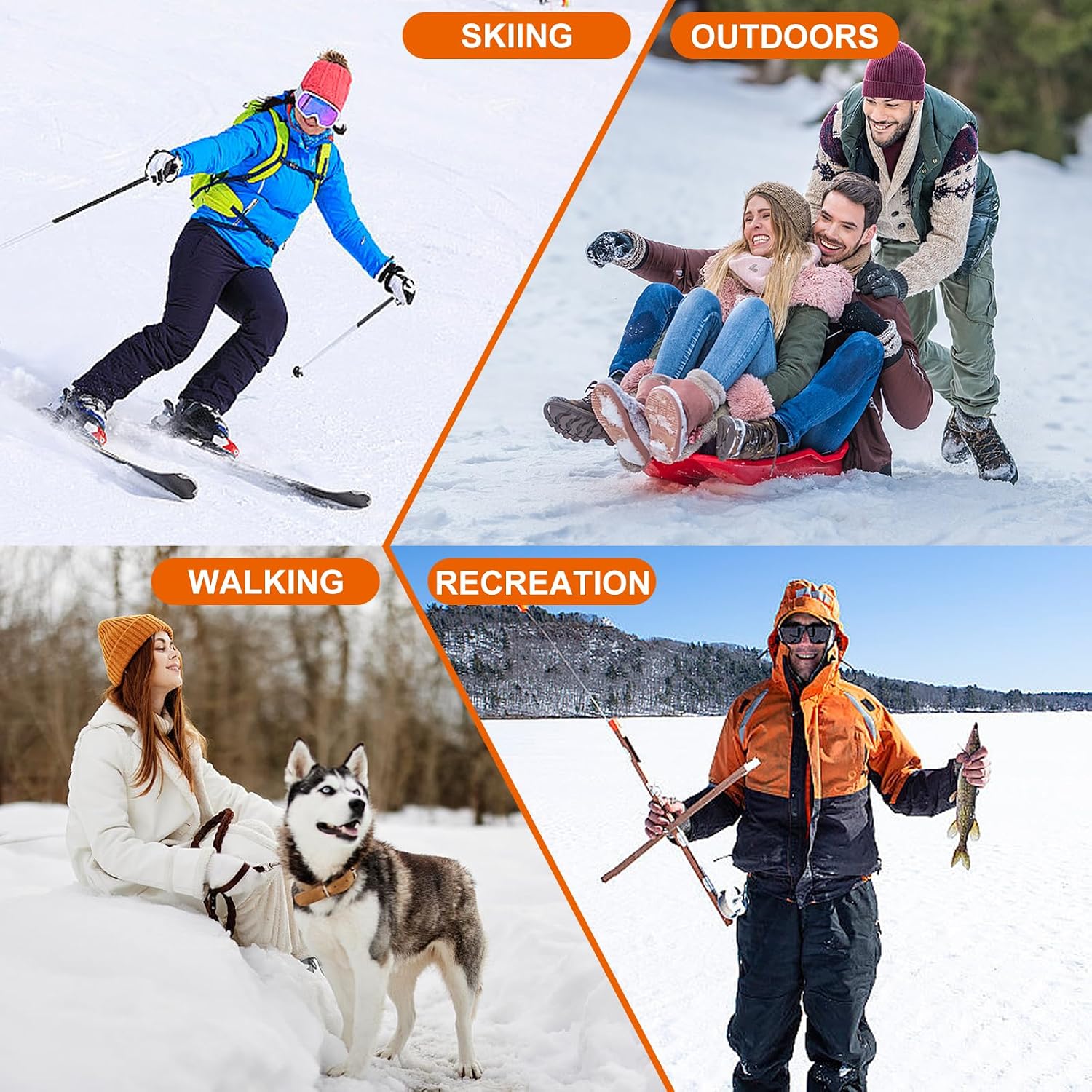 Heated Insoles, Heated Insoles Rechargeable, Foot Warmers with 3 Heating Levels, for Men and Women, Skiing, Hunting