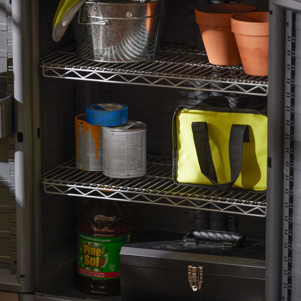 MaxIt 2-Shelf Lockable Utility Storage Base Cabinet, Gray