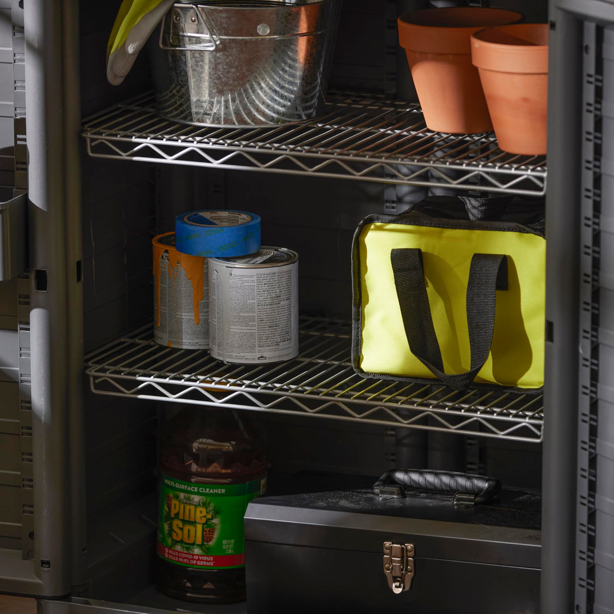 MaxIt 2-Shelf Lockable Utility Storage Base Cabinet, Gray