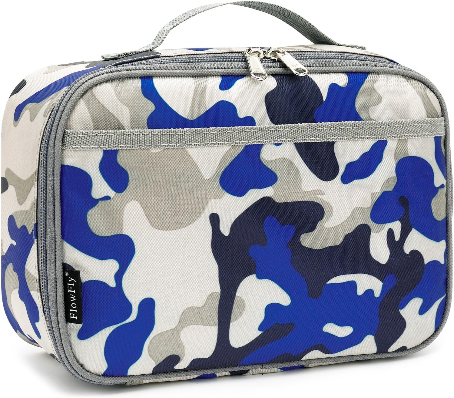 Kids Lunch box Insulated Soft Bag Mini Cooler Back to School Thermal Meal Tote Kit for Girls, Boys,Blue Camo