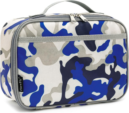 Kids Lunch box Insulated Soft Bag Mini Cooler Back to School Thermal Meal Tote Kit for Girls, Boys,Blue Camo