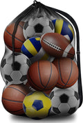Extra Large Sports Ball Bag Mesh, Basketball Bags Team Balls, Adjustable Shoulder Strap, Ball Bags for Holding