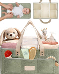 Baby Diaper Caddy Organizer with Portable Changing Mat - Teddy Fleece Diaper Organizer for Changing Table - Basket