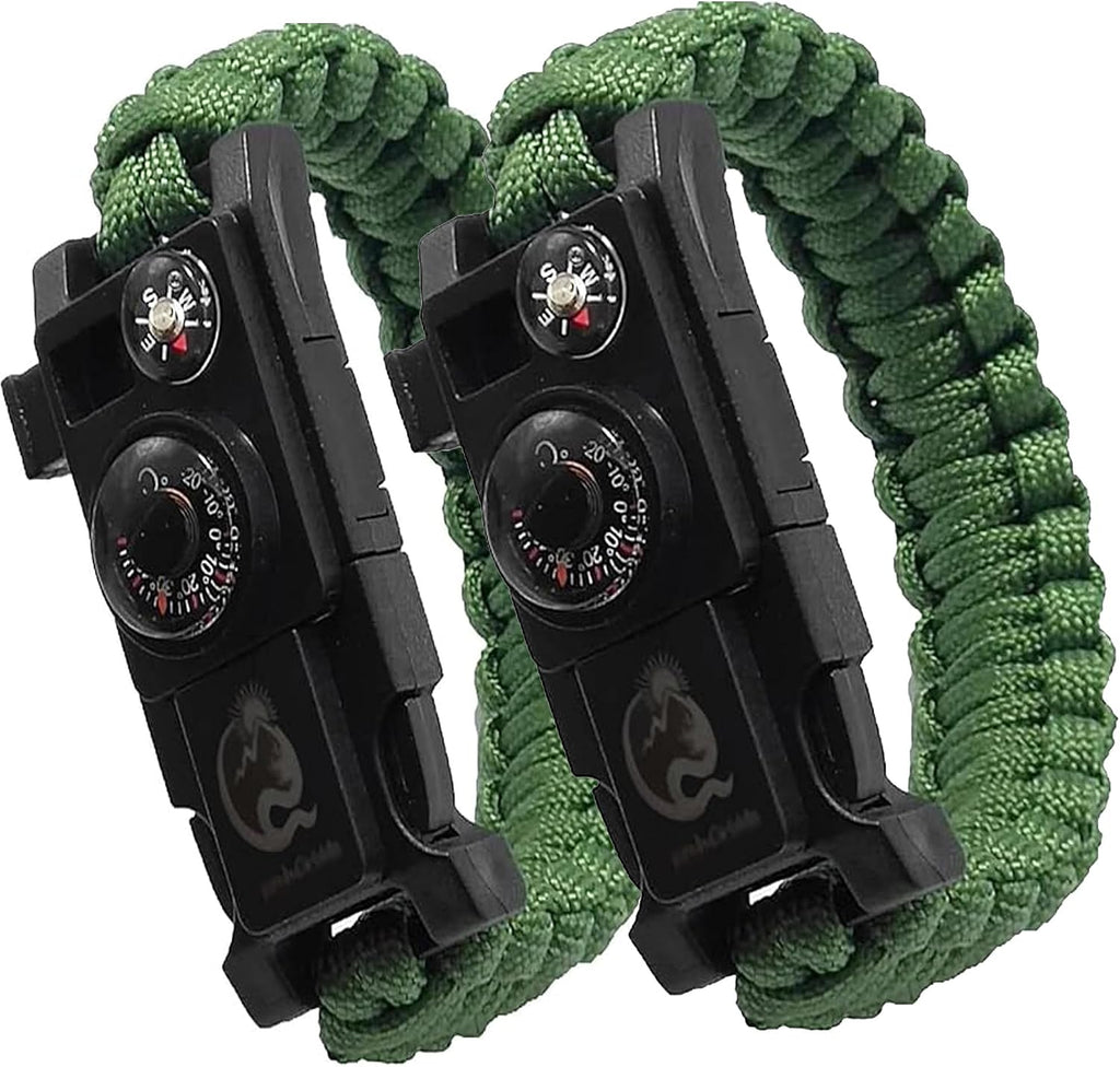EpochCreate Paracord Survival Bracelet-Outdoor Emergency Bracelet,Survival Whistle, Compass, Thermometer, fire