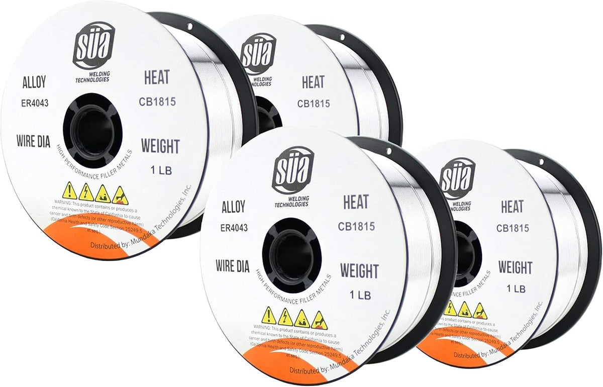 SÜA - ER4043 - MIG Aluminum Welding Wire - 1 Lb x 0.030'' (4 SPOOLS)