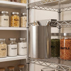Ice Scoop Holder, Stainless Steel Ice Scoop and Holder Hanging Organizer for Fridge Shelf, Freezer, Pantry