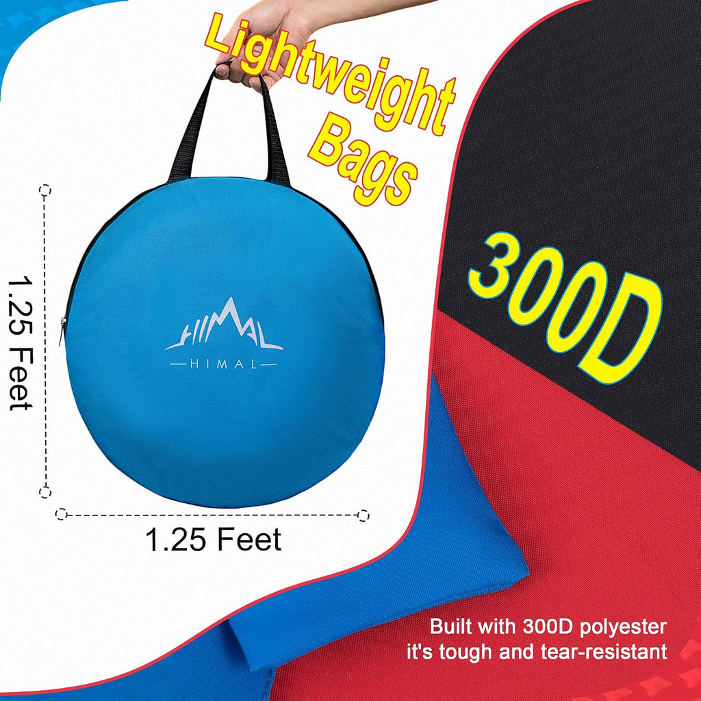 Himal Portable Cornhole Board Set, Foldable 3 x 2 Ft | 8 Toss Bags, Carrying Case, Outdoor Lawn Toss Boards