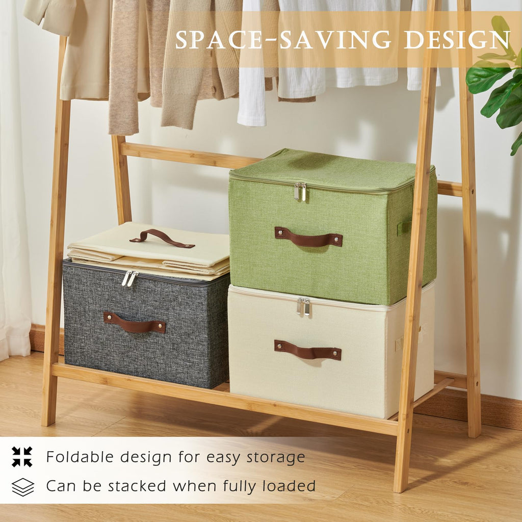 Storage Bins with Zipper Lids Decorative Lidded Baskets Boxes