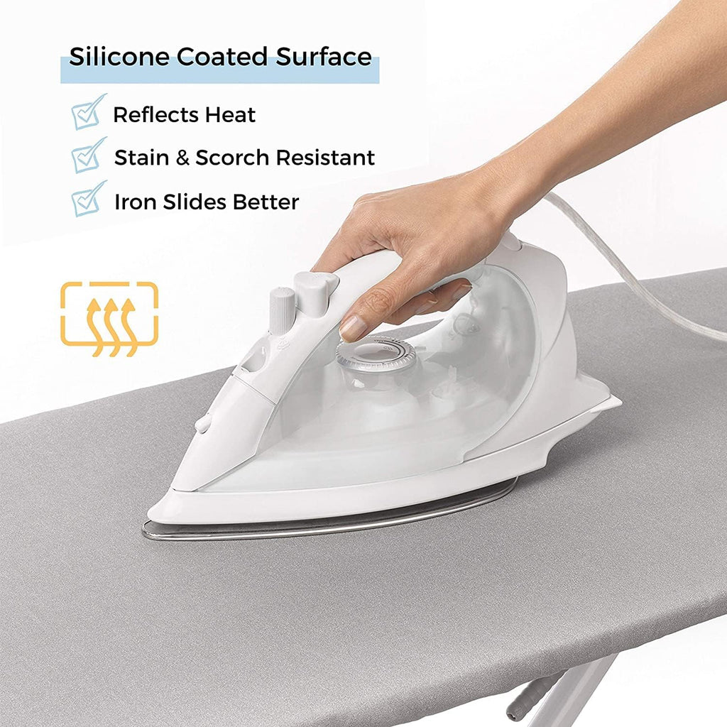 Ironing Board Cover and Pad Standard Size Silicone Coated 4 Layers 15x54 inch Extra Heavy Duty Thick Padding, Heat