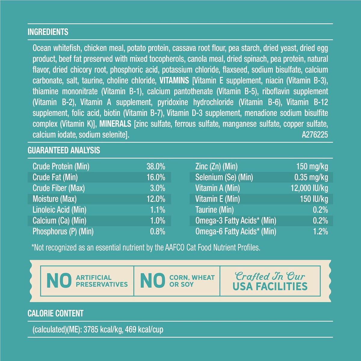 Purrfect Bistro Whitefish & Spinach Dry Cat Food, 4lb Bag