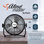 12 in High-Velocity Floor Fan,3 Speed,Adjustable Head,Metal,Heavy Duty