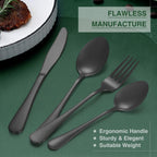 60-Piece Black Silverware Set with Organizer, AIVIKI Stainless Steel Flatware for 12, Cutlery Utensil Set for Home
