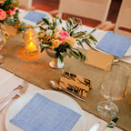 100 Pack Blue Linen Cocktail Napkin 10x10 Inch Disposable Napkins