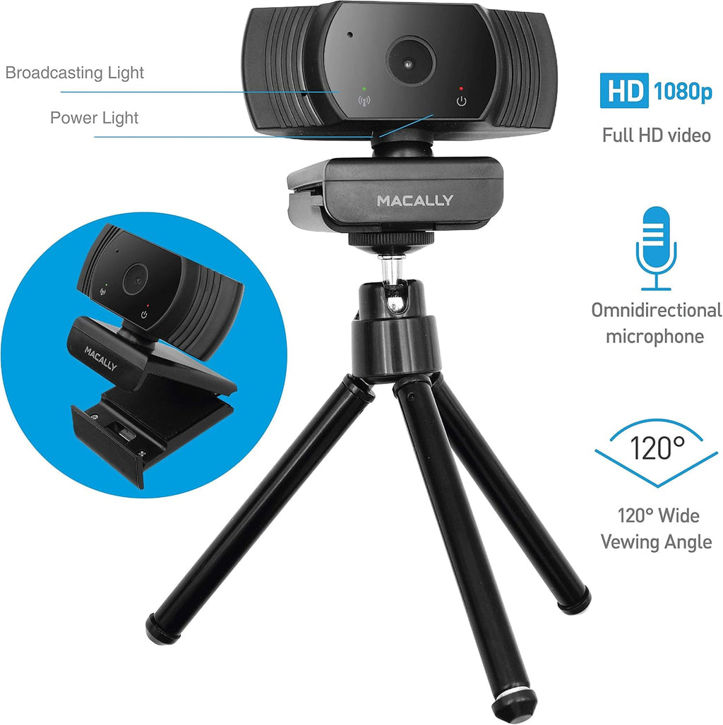 1080P Webcam with Microphone - Stay Connected Virtually - 120° Wide Angle HD 30FPS USB Computer Camera for Desktop