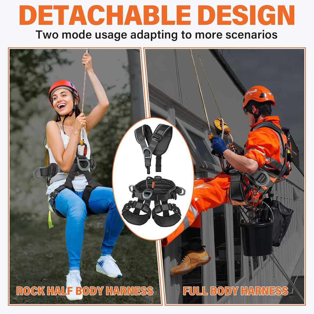 TRSMIMA Safety Harness Fall Protection - Roofing Full Body Climbing Harness | Men Tree Work Rock Climbing Chest