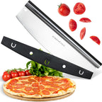 13.8 Inch Pizza Cutter Rocker Blade - Easy Slicing - Premium Finish Pizza Slicer with Time Saving Pizza Cutter Rocker
