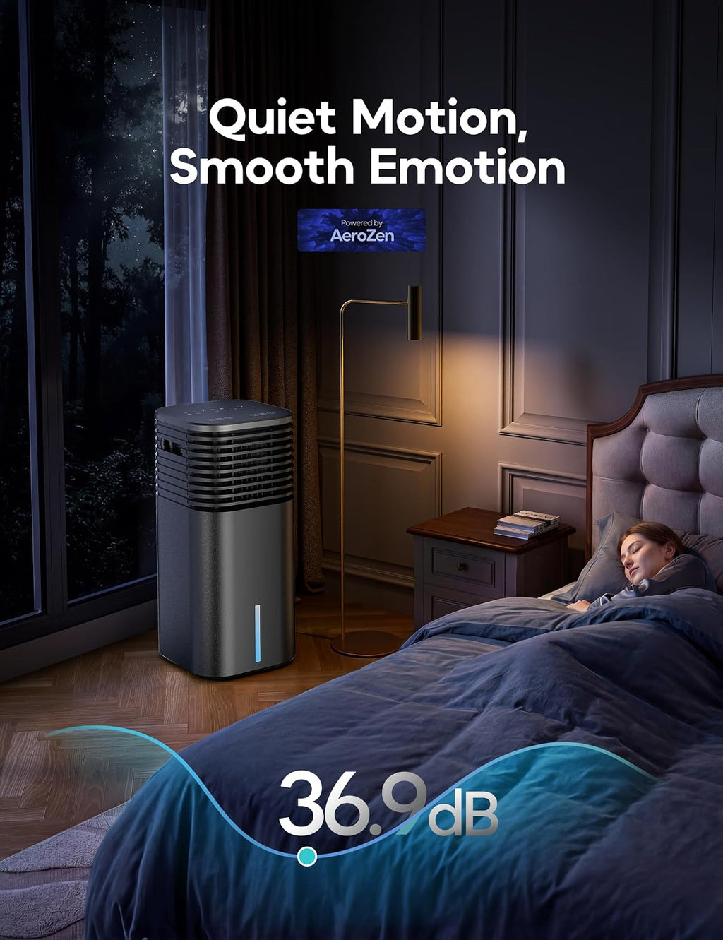 Windowless Portable Air Conditioner, 24.3" Small Evaporative Air Cooler for Room No Window, 3-Speed Settings, 4
