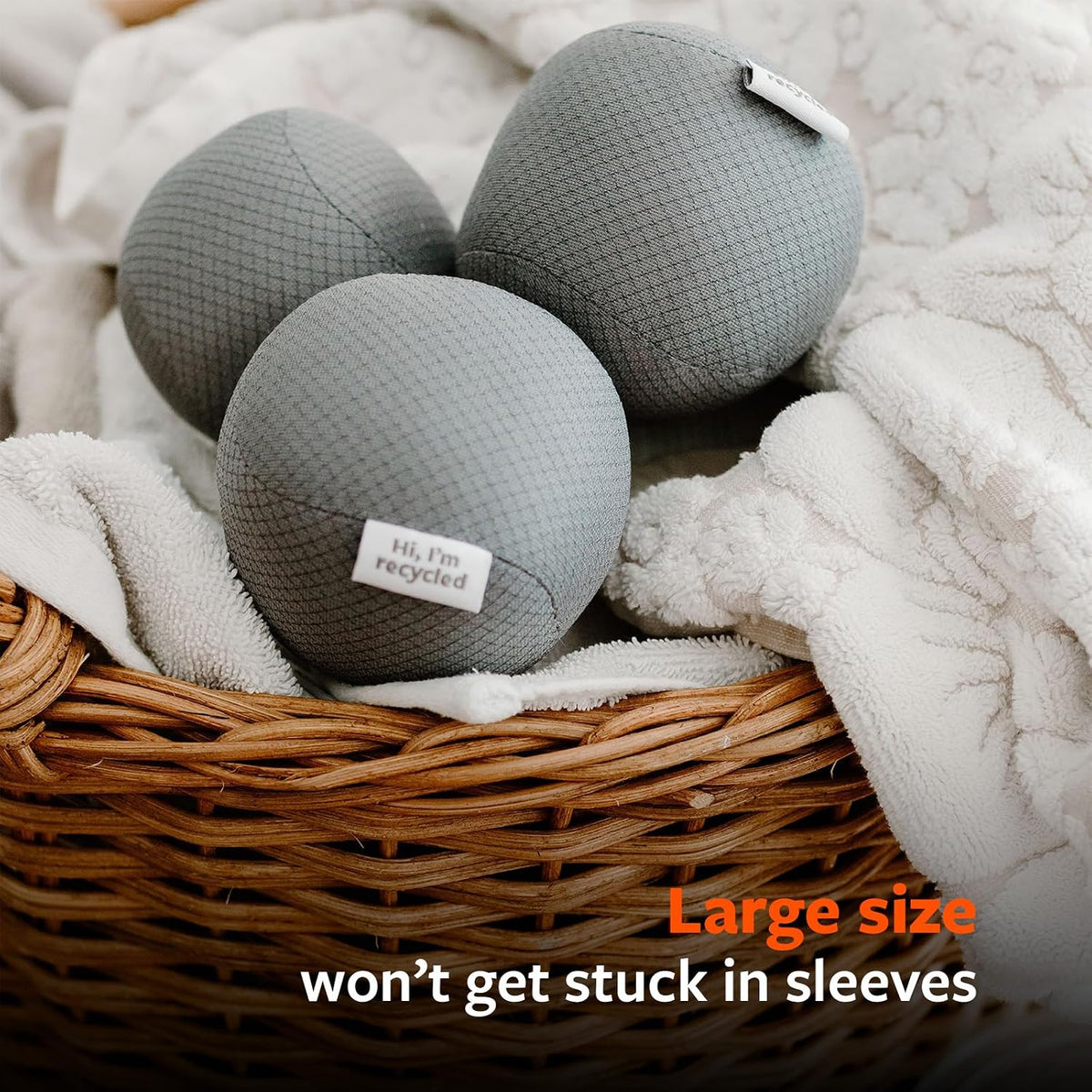 Quiet Giant Anti-Static Dryer Balls, Removes Static, Vegan