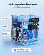 Commercial Ice Cream Machine, 20-28L/H Yield, 2200W 3-Flavor Countertop Soft Serve Ice Cream Maker with 2 x 6L